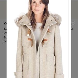 Zara tan cream duffle pea coat